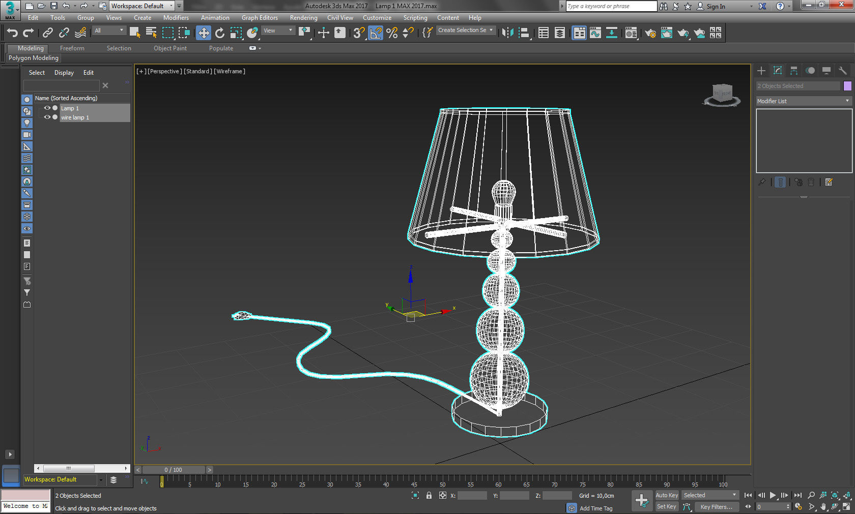 Modern Lamp 1 lowpoly Low-poly 3D model_7