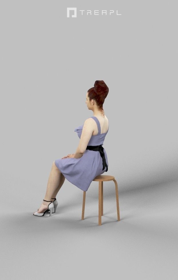 10x Kid Woman Man Child Boy Teenage Girl Summer Sitting Vol01  3D Model Collection_12