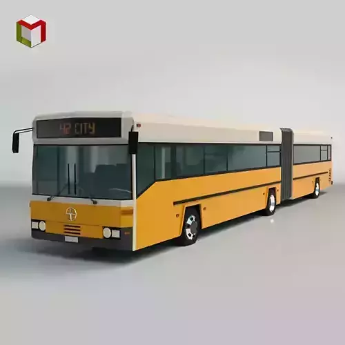 Low Poly City Bus 02 Low-poly 3D model