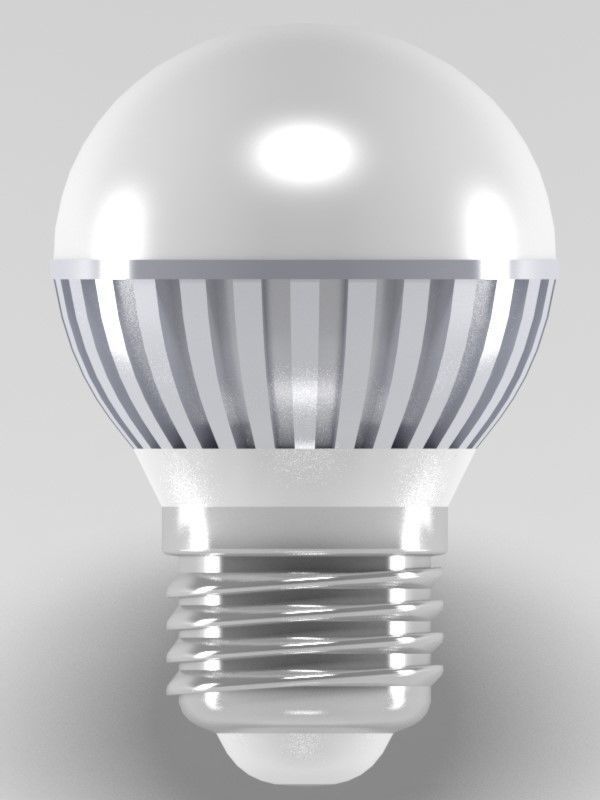 led light bulb 3D model_2