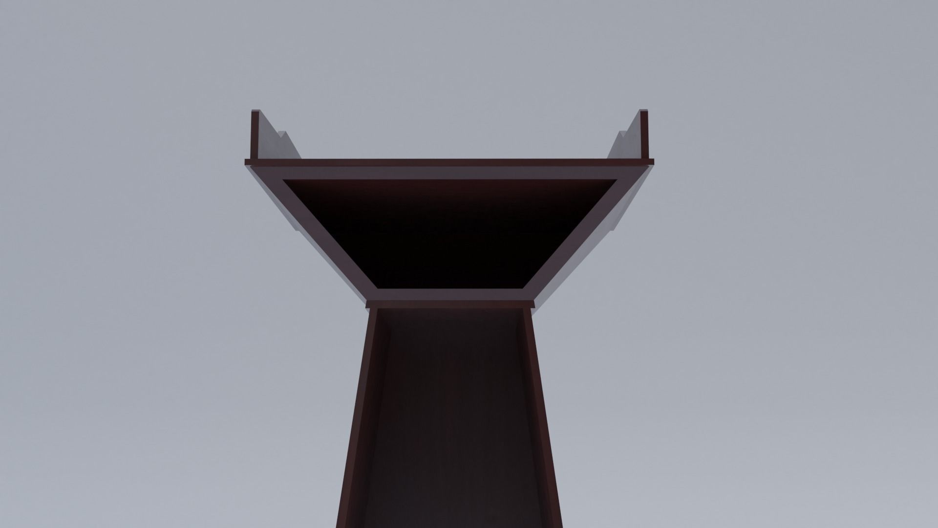 Pulpit Low-Poly wooden podium with two microphones Low-poly 3D model_14