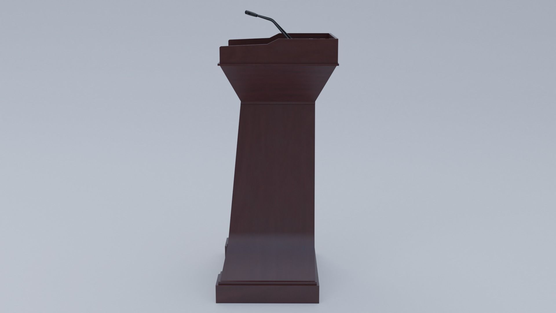 Pulpit Low-Poly wooden podium with two microphones Low-poly 3D model_25