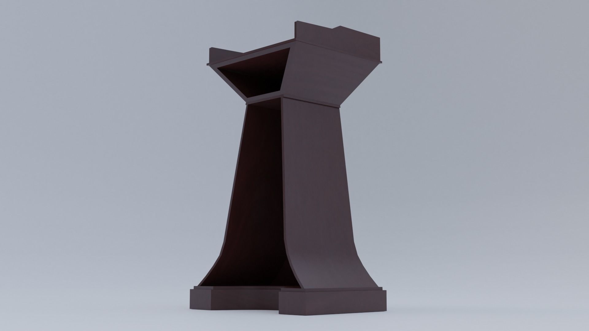 Pulpit Low-Poly wooden podium with two microphones Low-poly 3D model_13