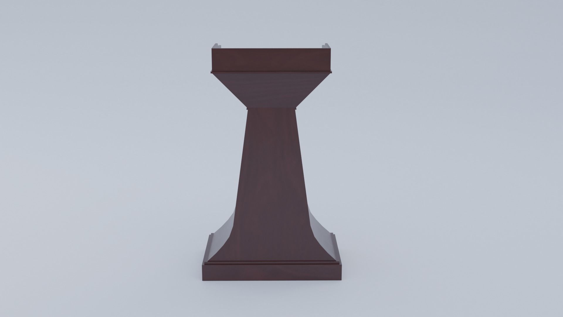 Pulpit Low-Poly wooden podium with two microphones Low-poly 3D model_29