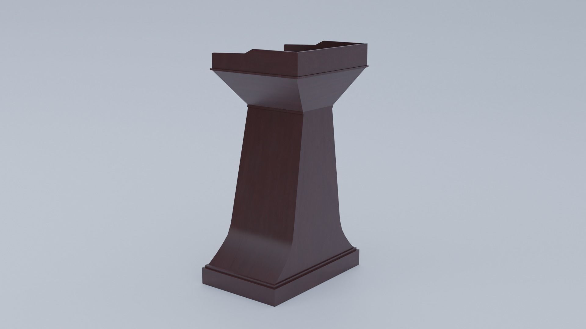 Pulpit Low-Poly wooden podium with two microphones Low-poly 3D model_28