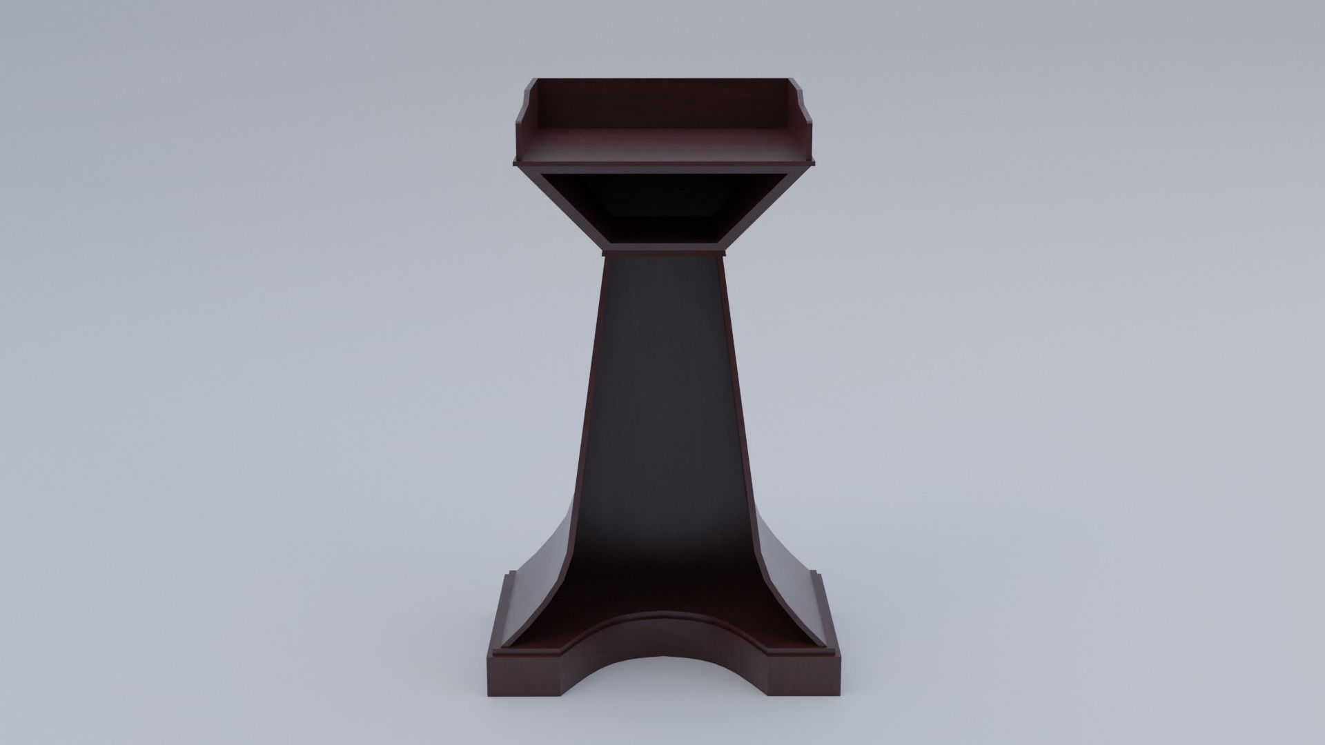 Pulpit Low-Poly wooden podium with two microphones Low-poly 3D model_21