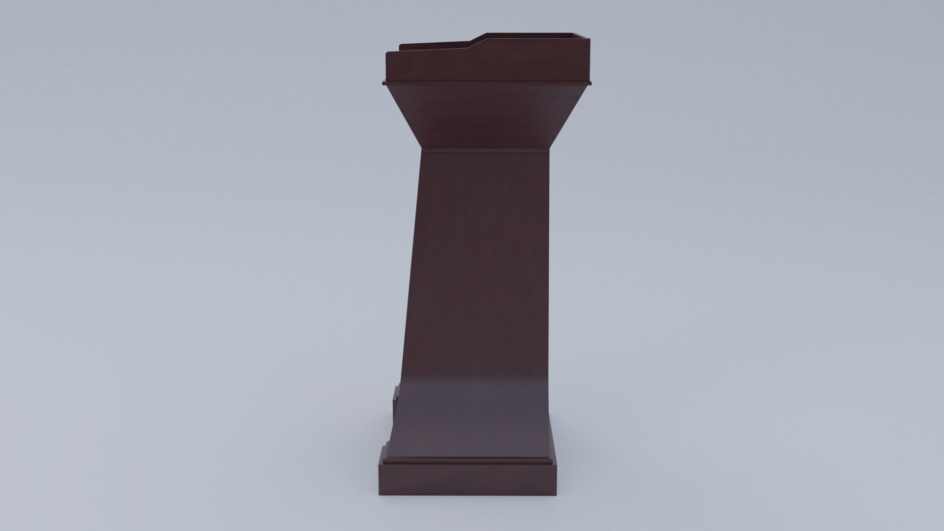 Pulpit Low-Poly wooden podium with two microphones Low-poly 3D model_24