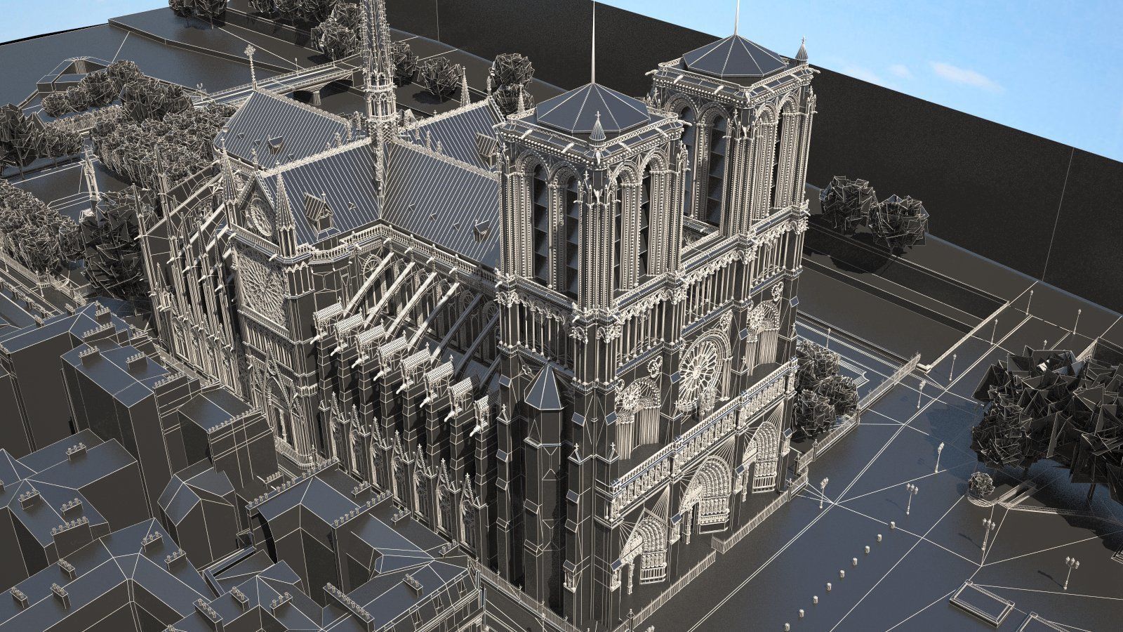 Notre Dame de Paris Tribute 3d model 3D model_35