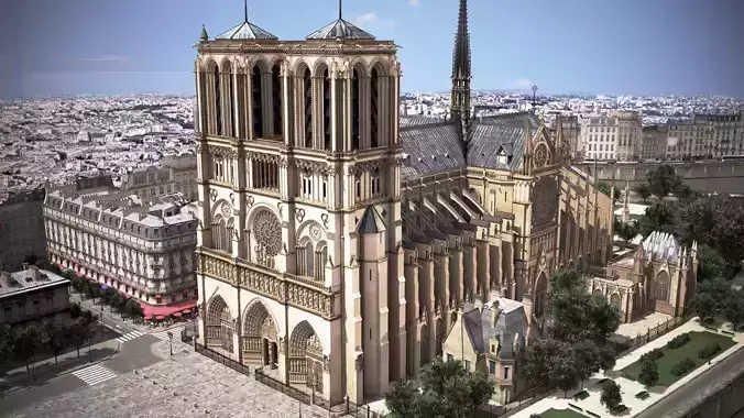 Notre Dame de Paris Tribute 3d model 3D model