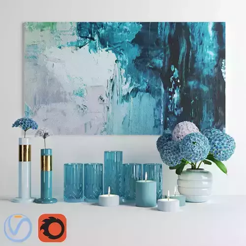 set1251 vases and candles on table