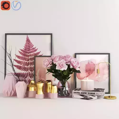 set233 living room with flowers and vases