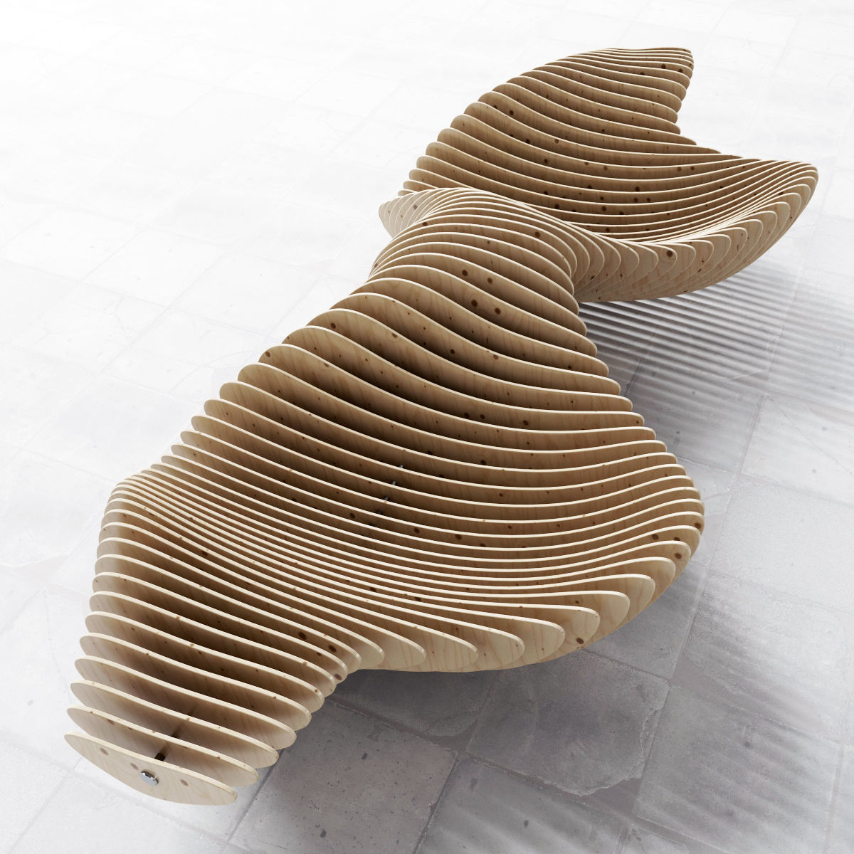 Parametric bench 3D model_1