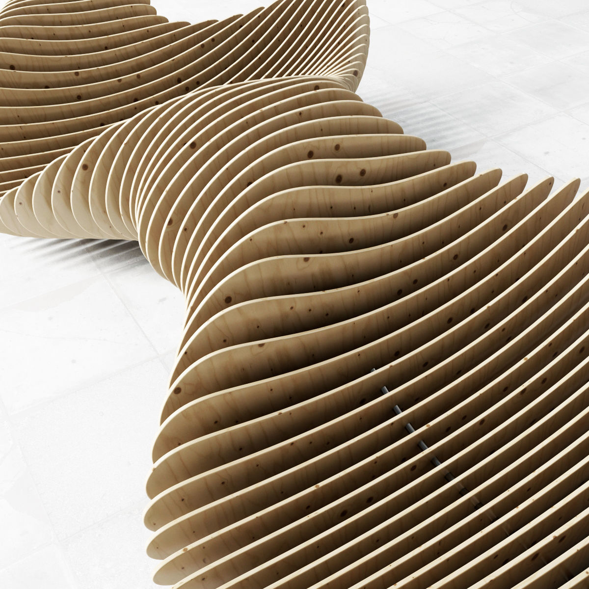 Parametric bench 3D model_2