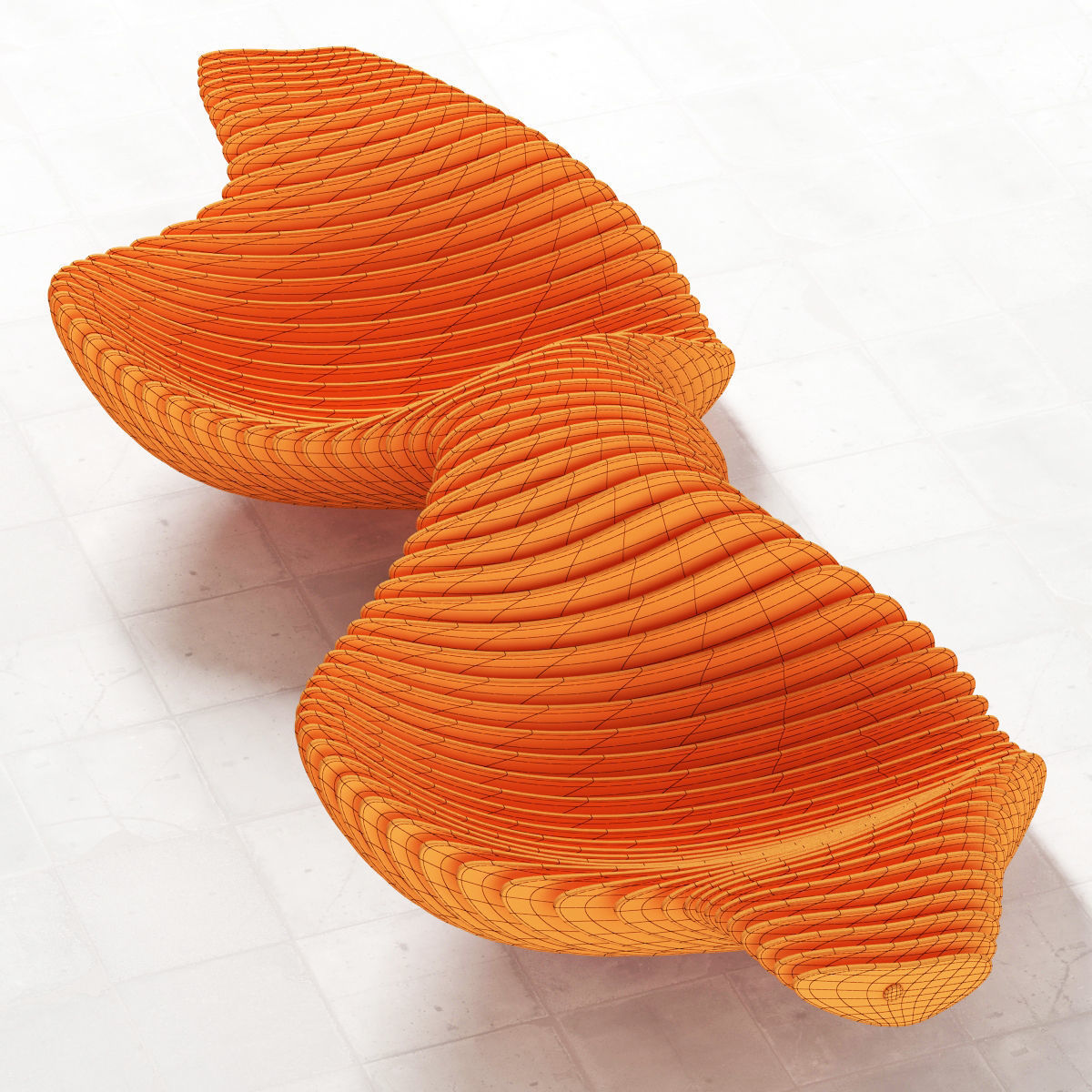 Parametric bench 3D model_3