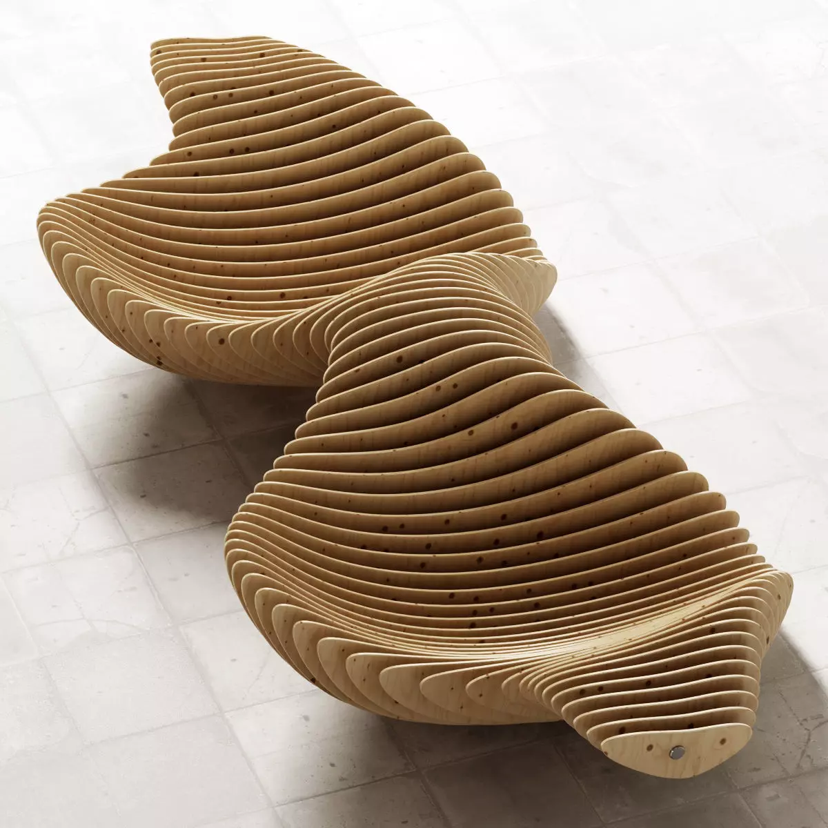 Parametric bench 3D model_0