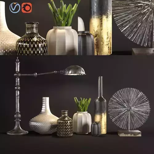 set802 bottle and metal sculpture