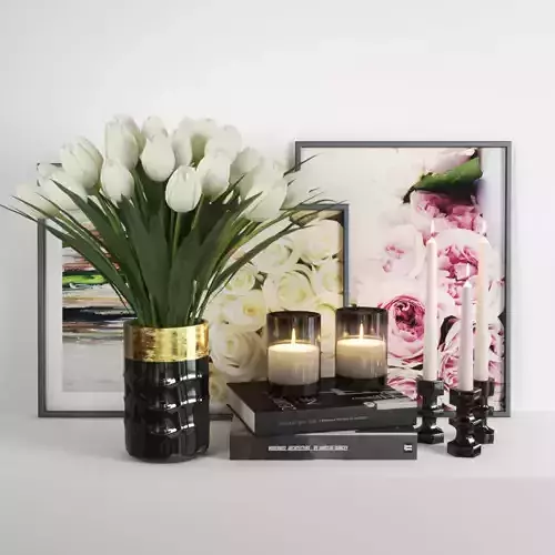 set812 tulips in vase on table