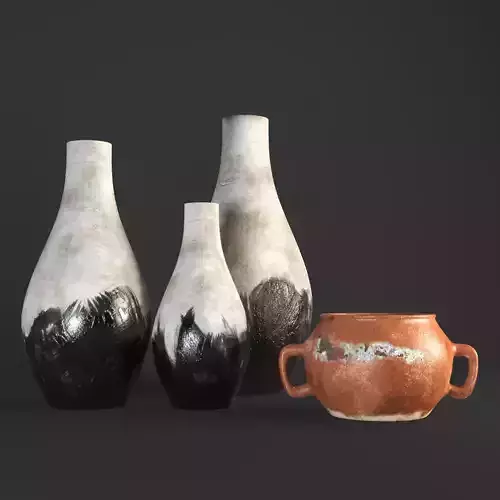 vase819 three vases and bowl
