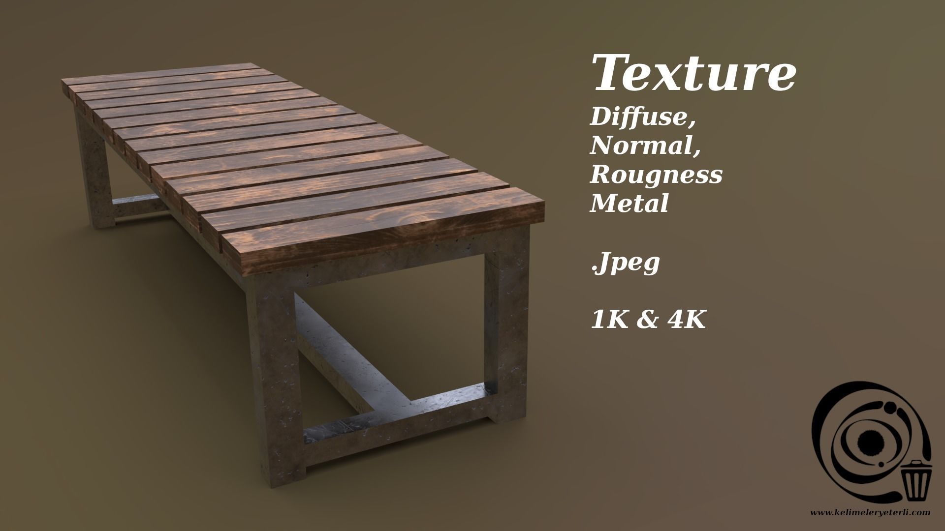 Bench 06 Low-poly 3D model_4