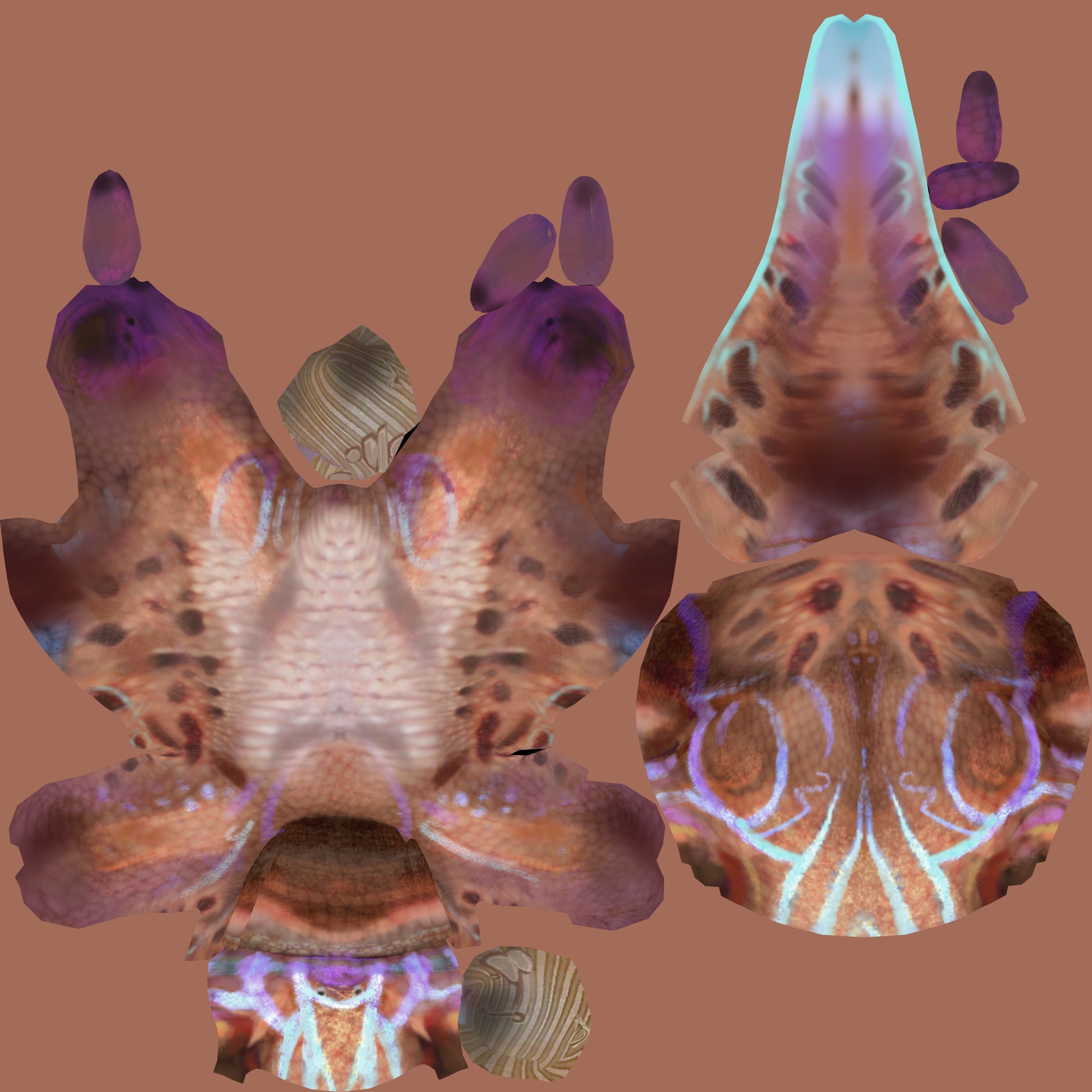 Creature cartoon  Salamander Rigged asset Low-poly 3D model_0