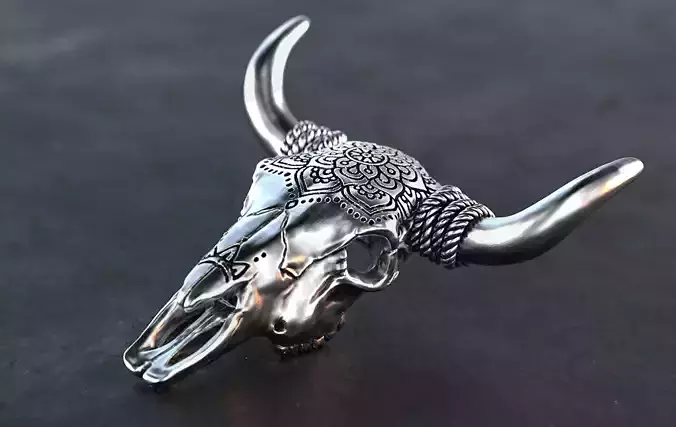Bull Skull Mandala 3D print model