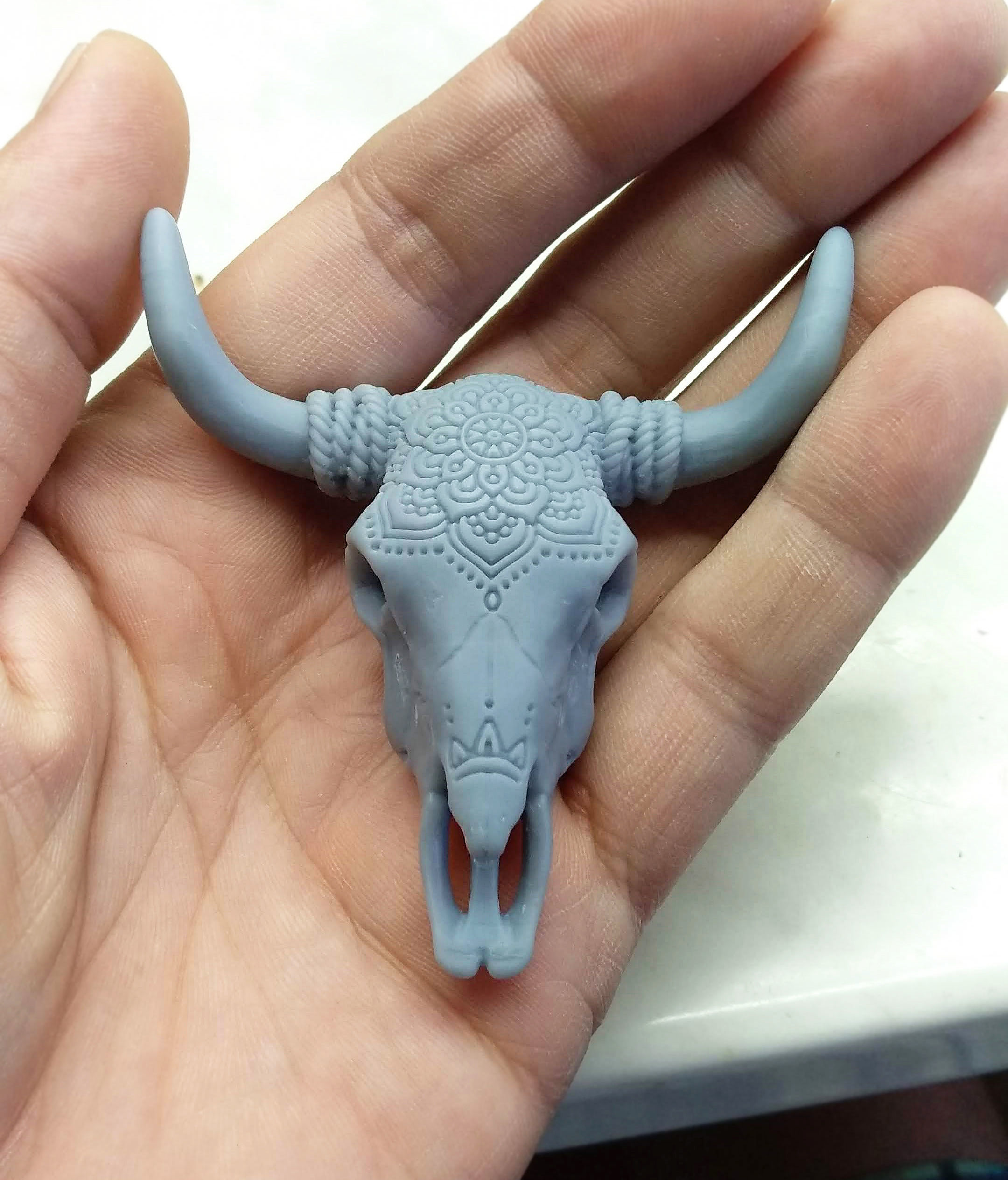 Bull Skull Mandala 3D print model_2