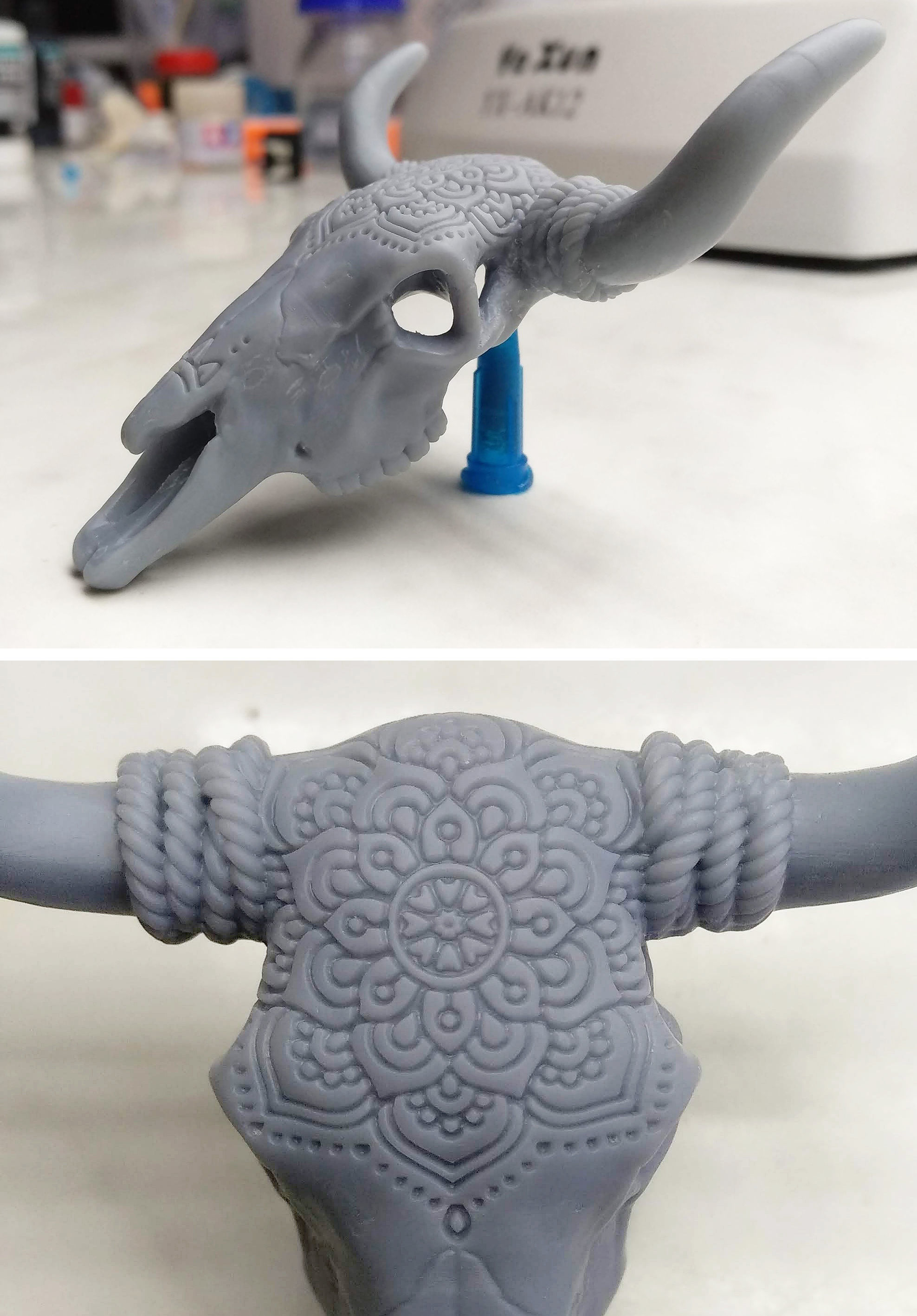 Bull Skull Mandala 3D print model_3