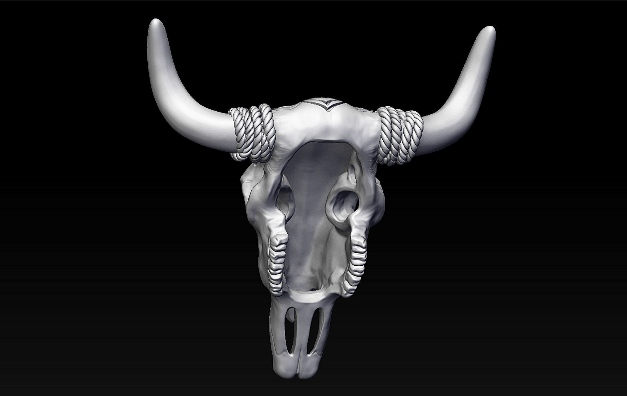 Bull Skull Mandala 3D print model_7