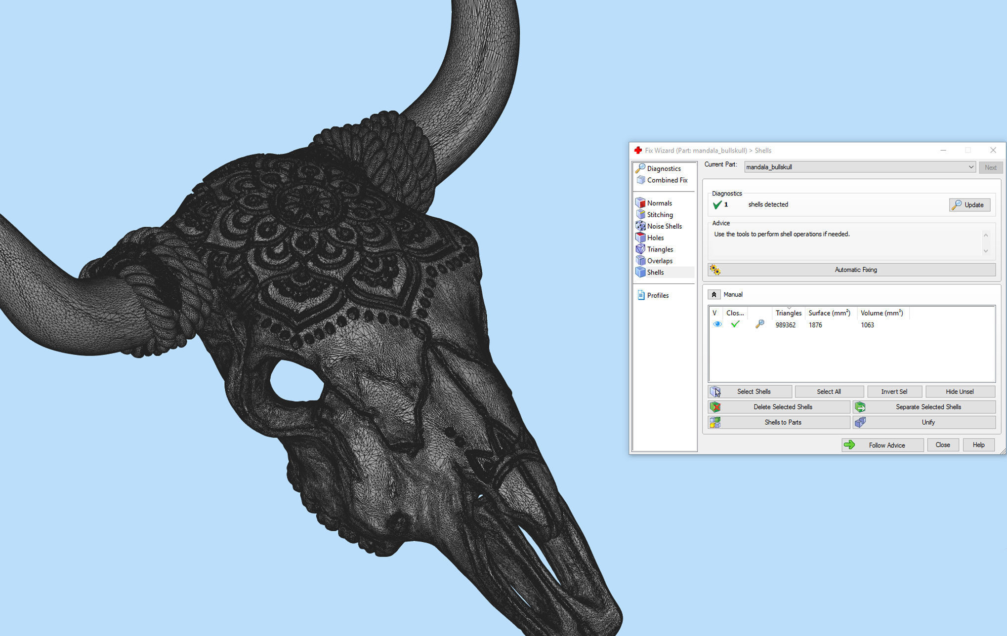 Bull Skull Mandala 3D print model_11