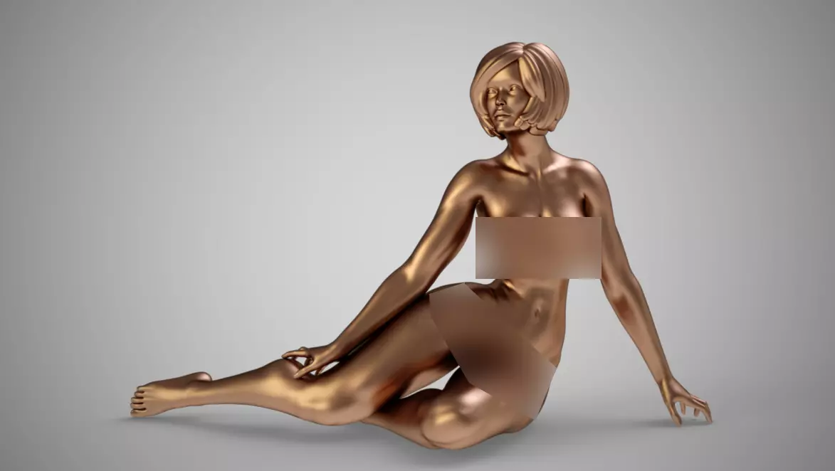 Woman Sitting Sideways 3D print model_0