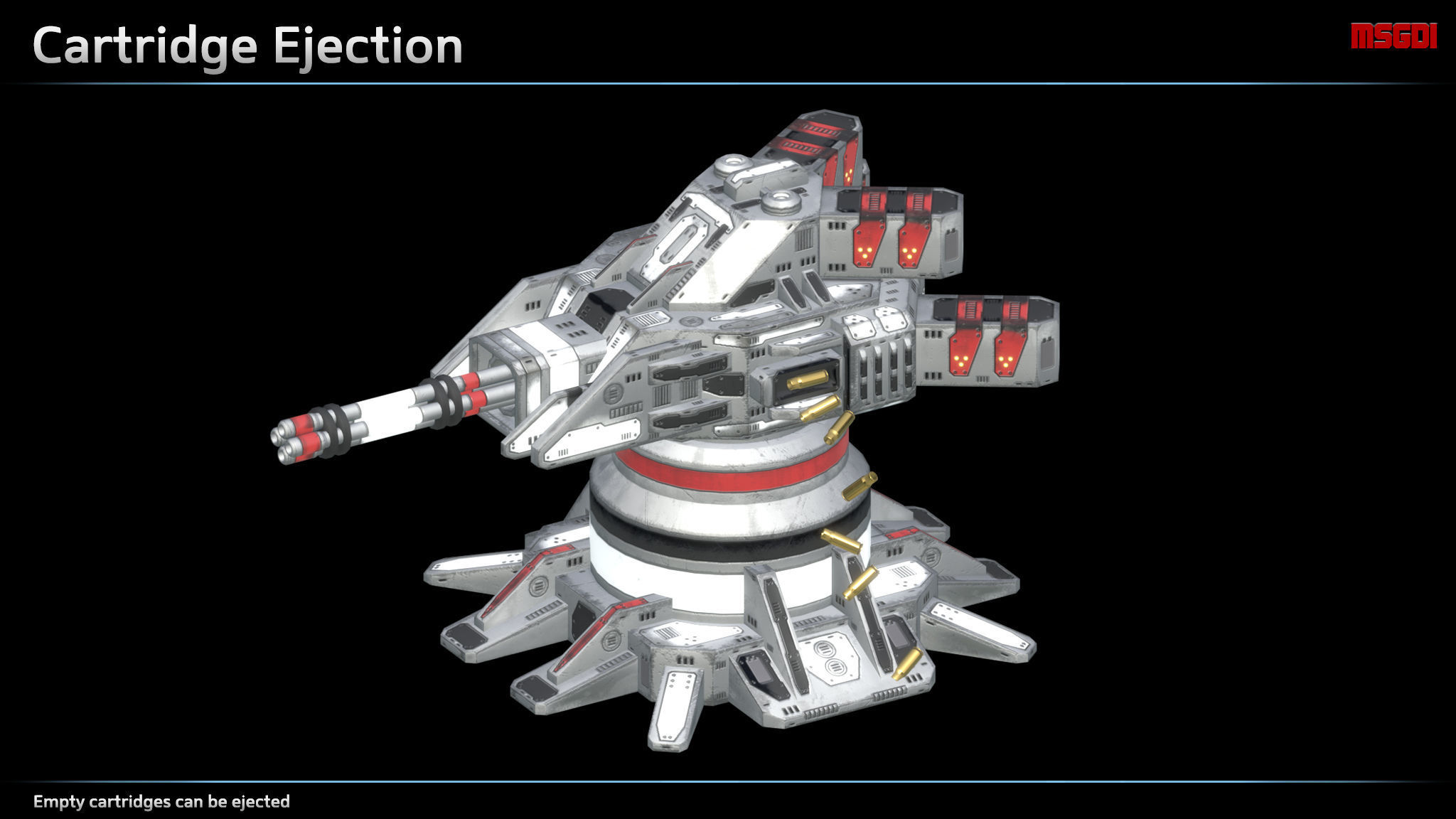 Minigun Turret Low-poly 3D model_2