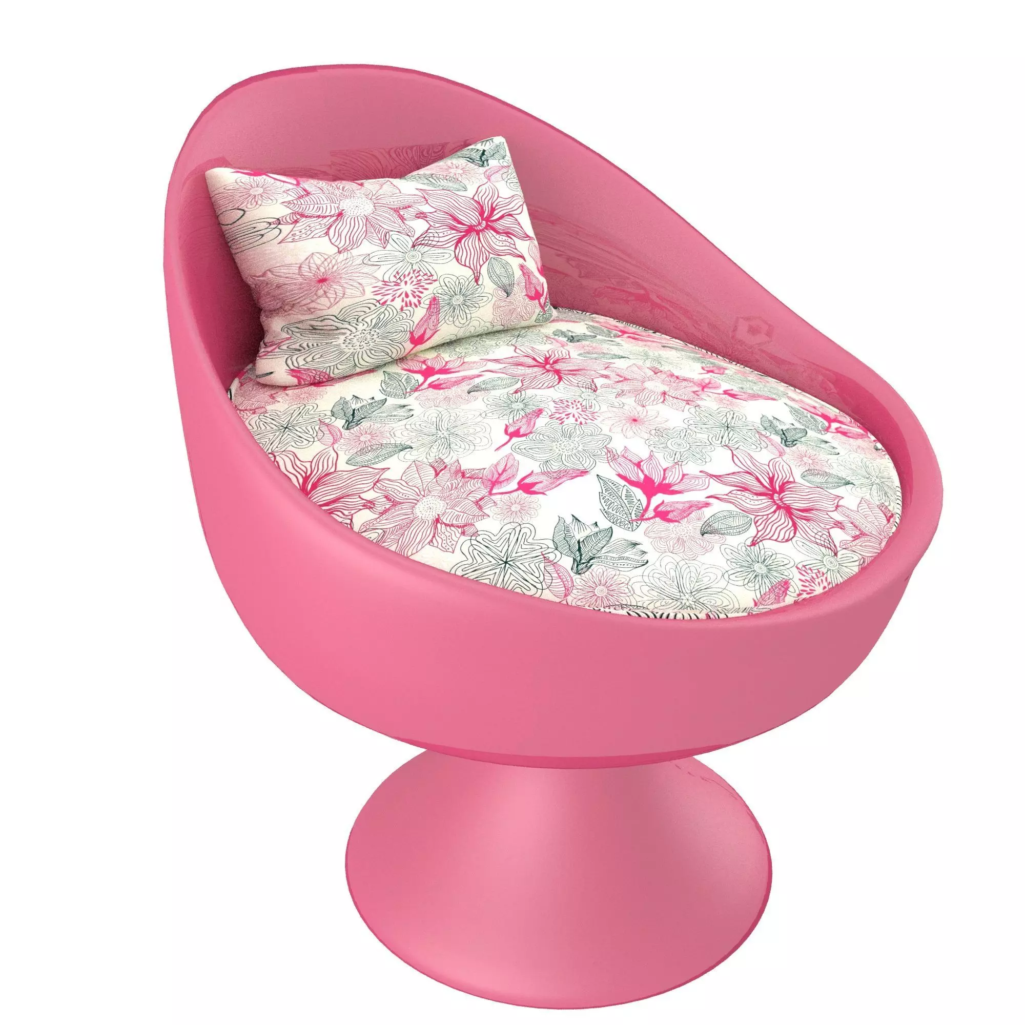 chair with floral pattern Free 3D model