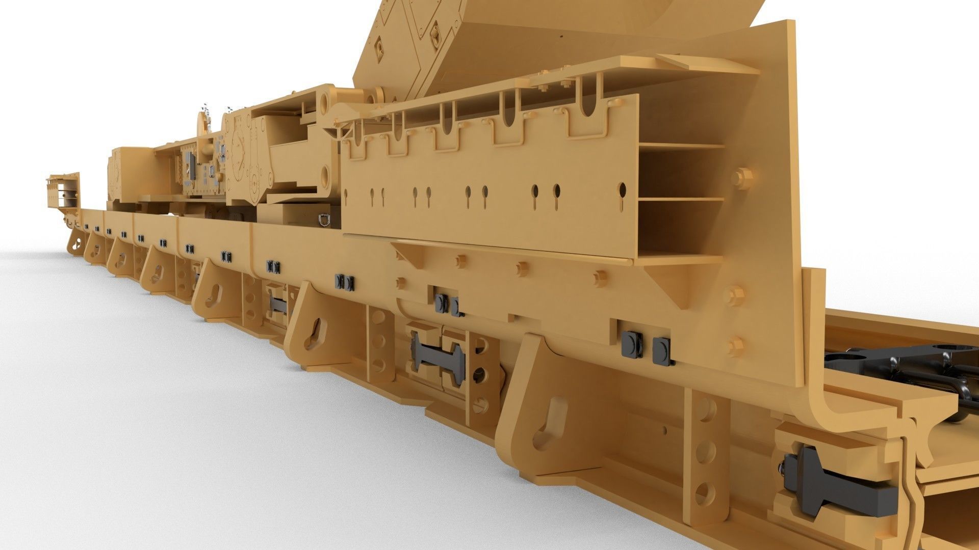 Longwall Mining Coal Shearer Loader 3D model_8