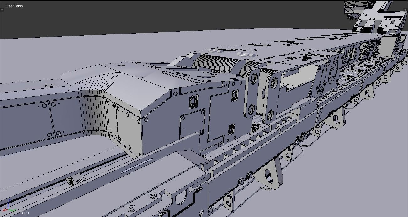 Longwall Mining Coal Shearer Loader 3D model_31