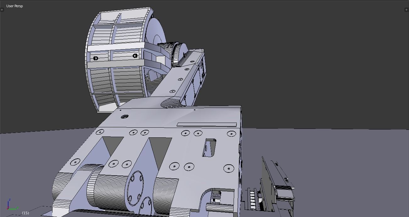 Longwall Mining Coal Shearer Loader 3D model_28