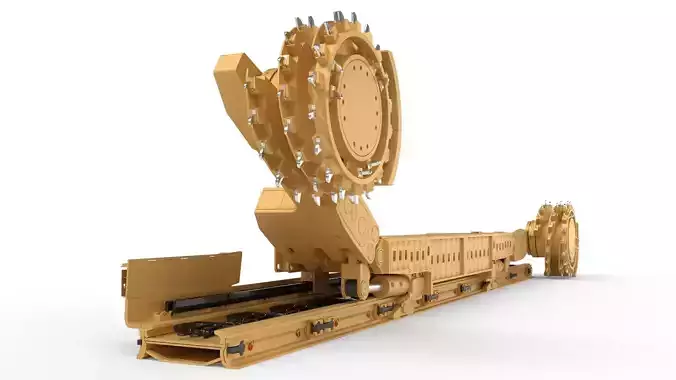 Longwall Mining Coal Shearer Loader 3D model