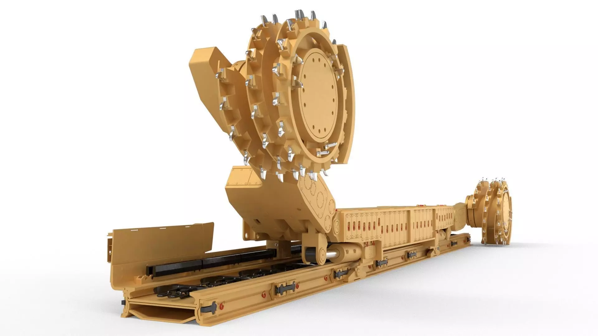 Longwall Mining Coal Shearer Loader 3D model_0