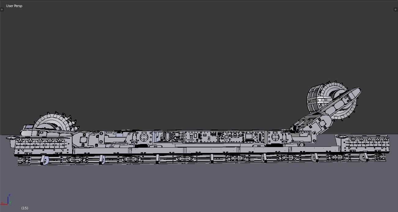 Longwall Mining Coal Shearer Loader 3D model_23
