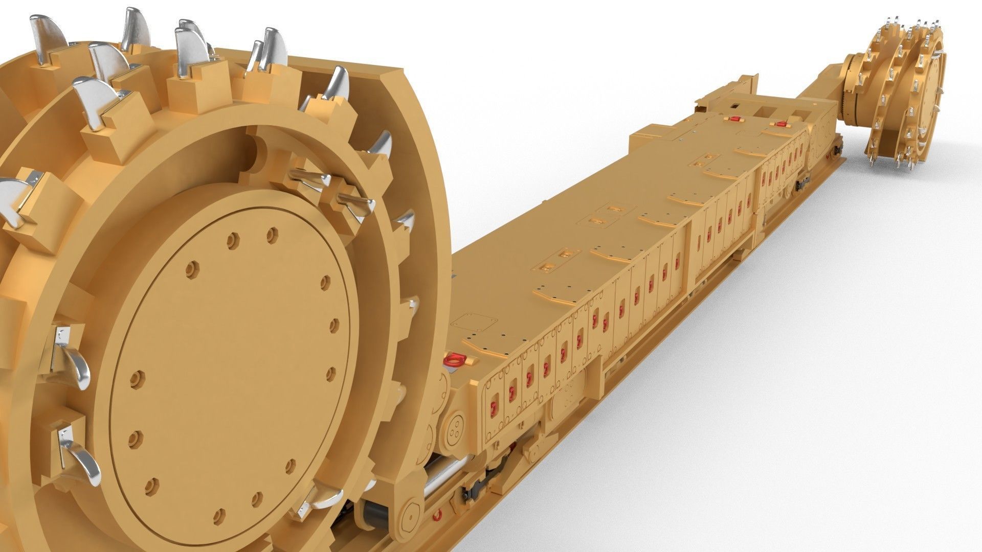 Longwall Mining Coal Shearer Loader 3D model_14
