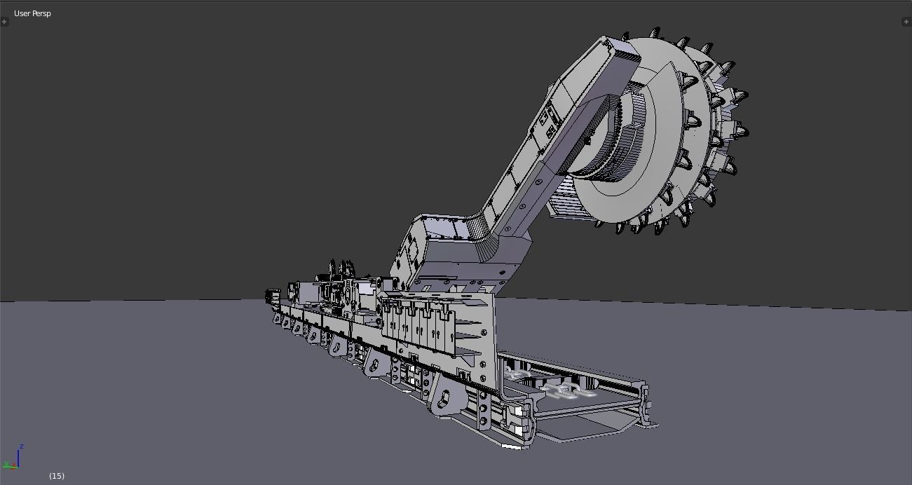 Longwall Mining Coal Shearer Loader 3D model_18
