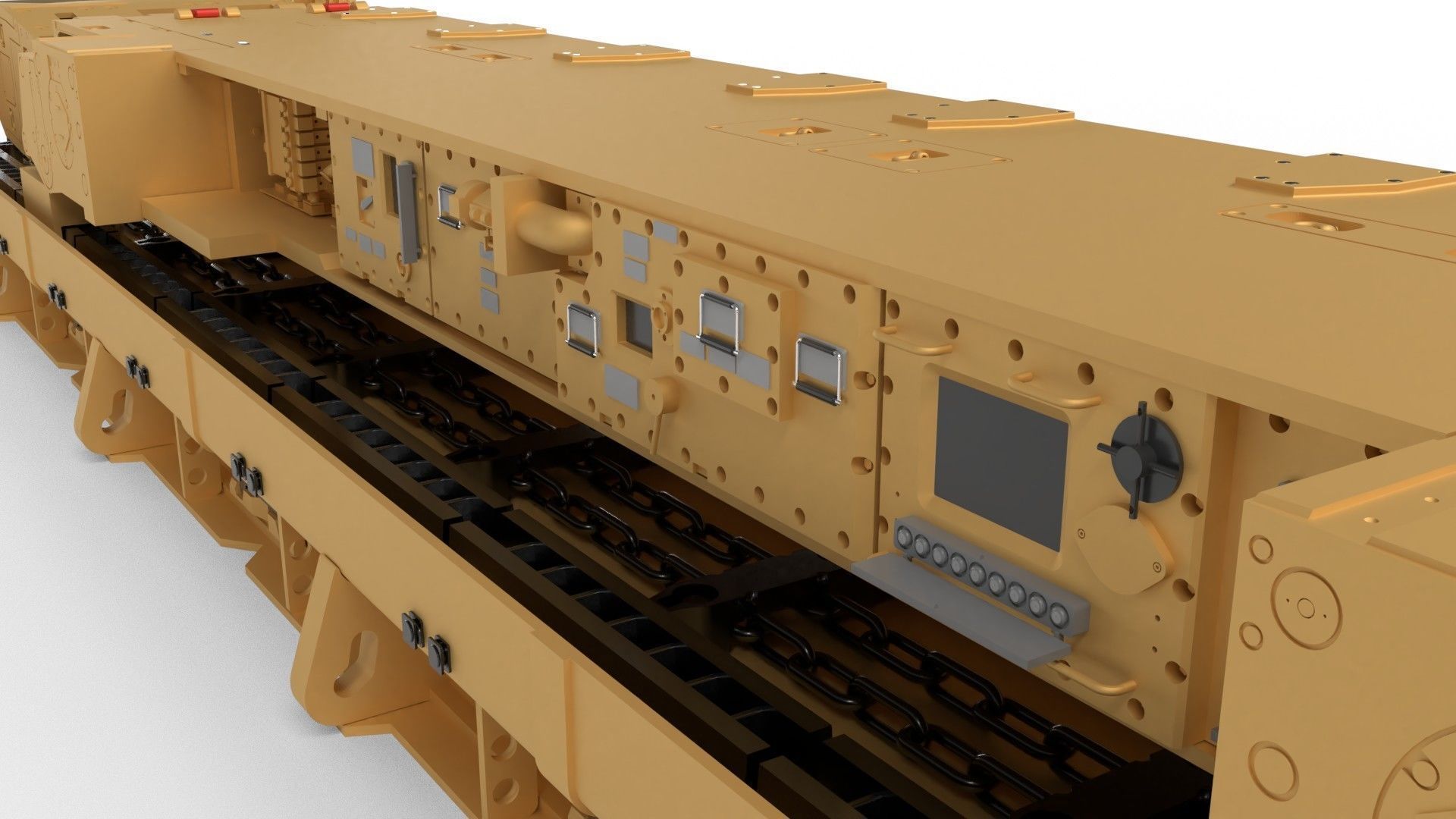 Longwall Mining Coal Shearer Loader 3D model_15