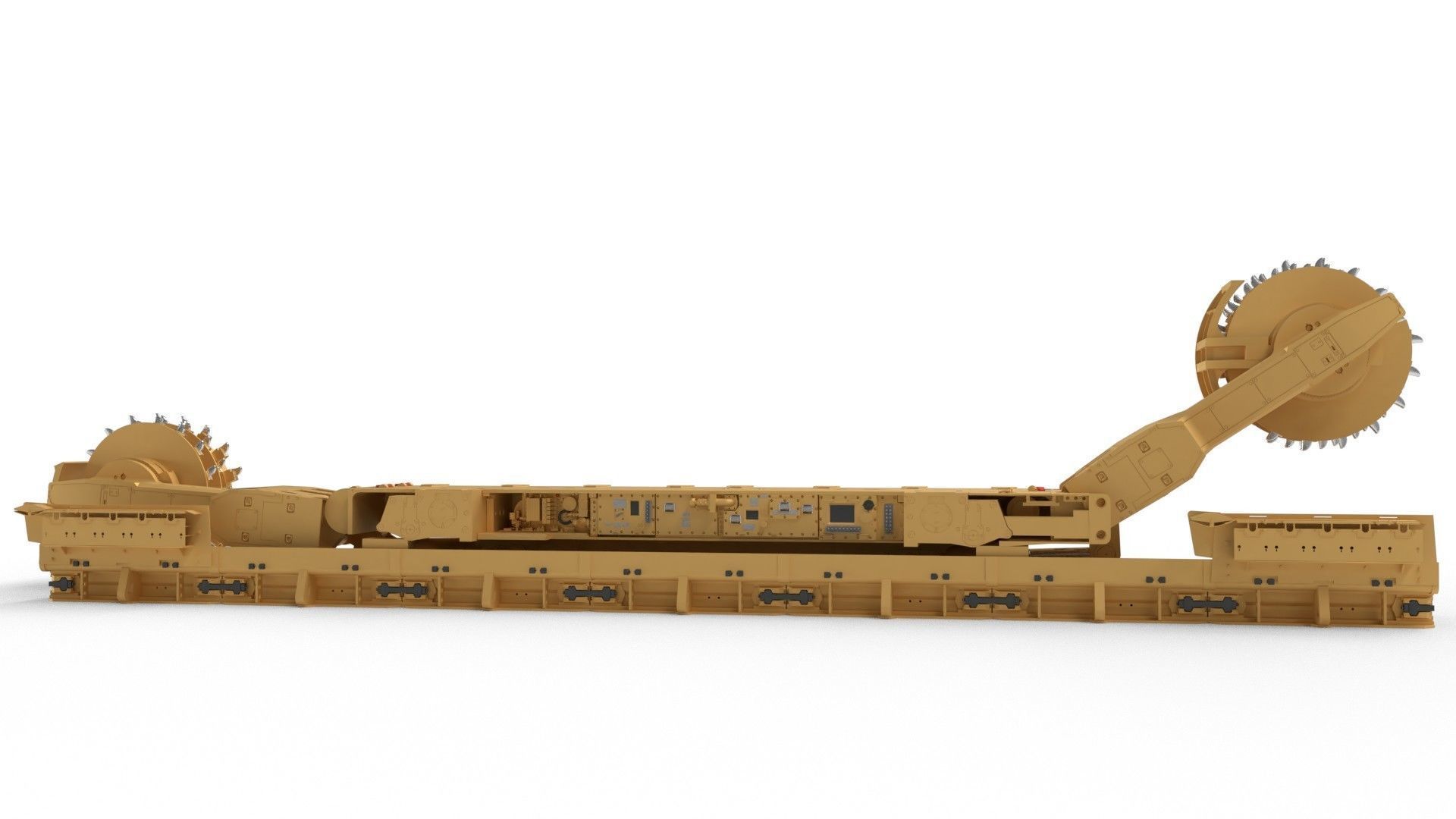 Longwall Mining Coal Shearer Loader 3D model_6