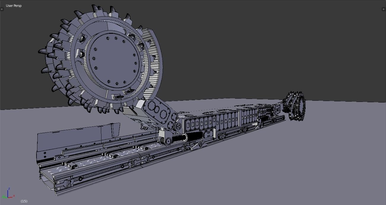 Longwall Mining Coal Shearer Loader 3D model_19