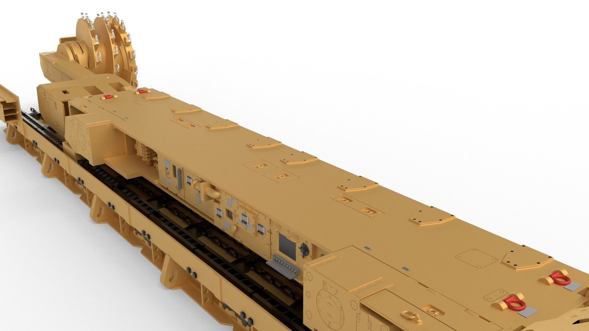 Longwall Mining Coal Shearer Loader 3D model_13