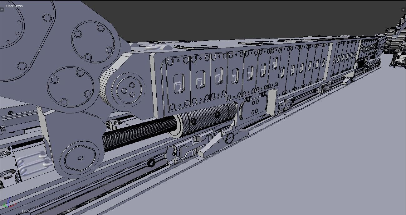 Longwall Mining Coal Shearer Loader 3D model_27