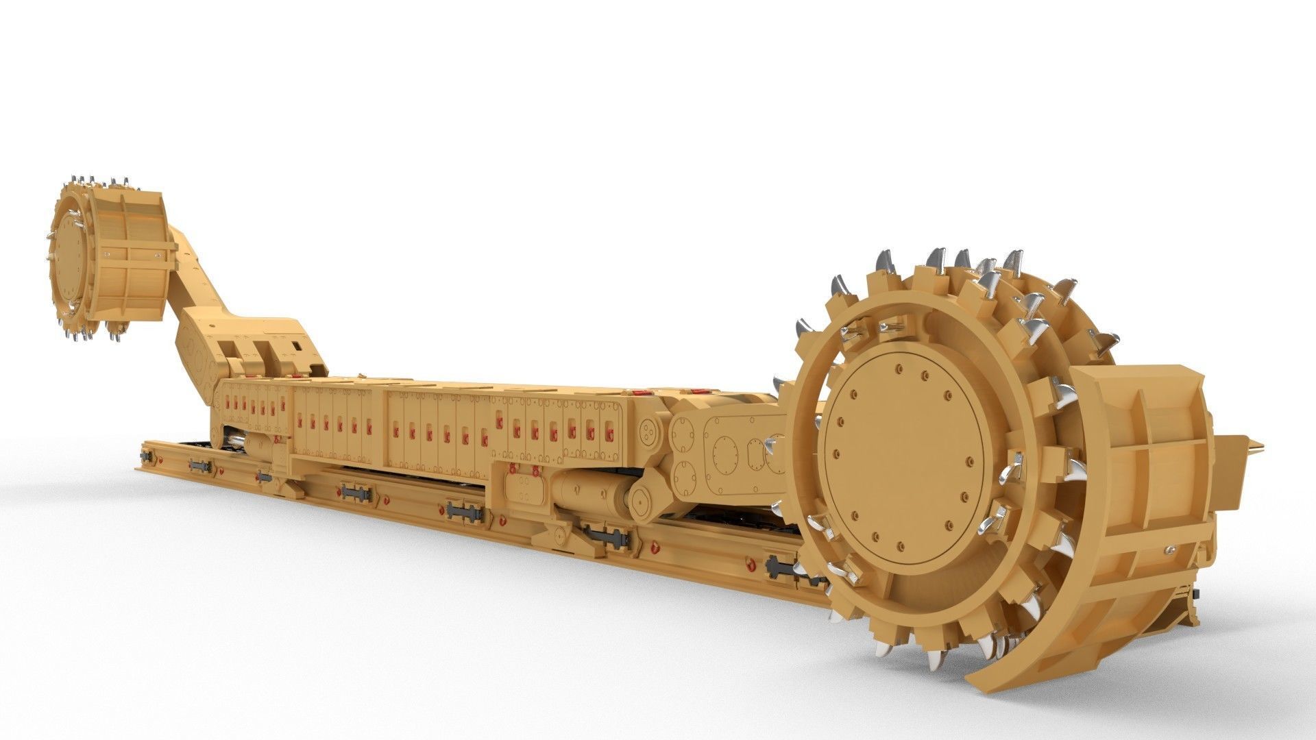 Longwall Mining Coal Shearer Loader 3D model_2