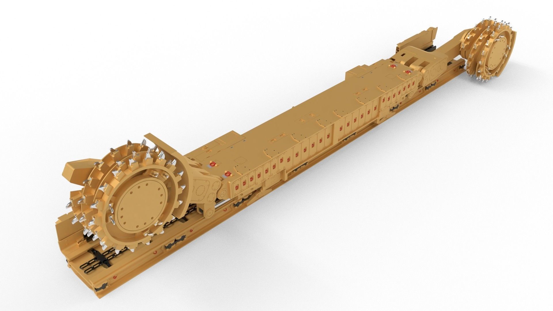 Longwall Mining Coal Shearer Loader 3D model_7