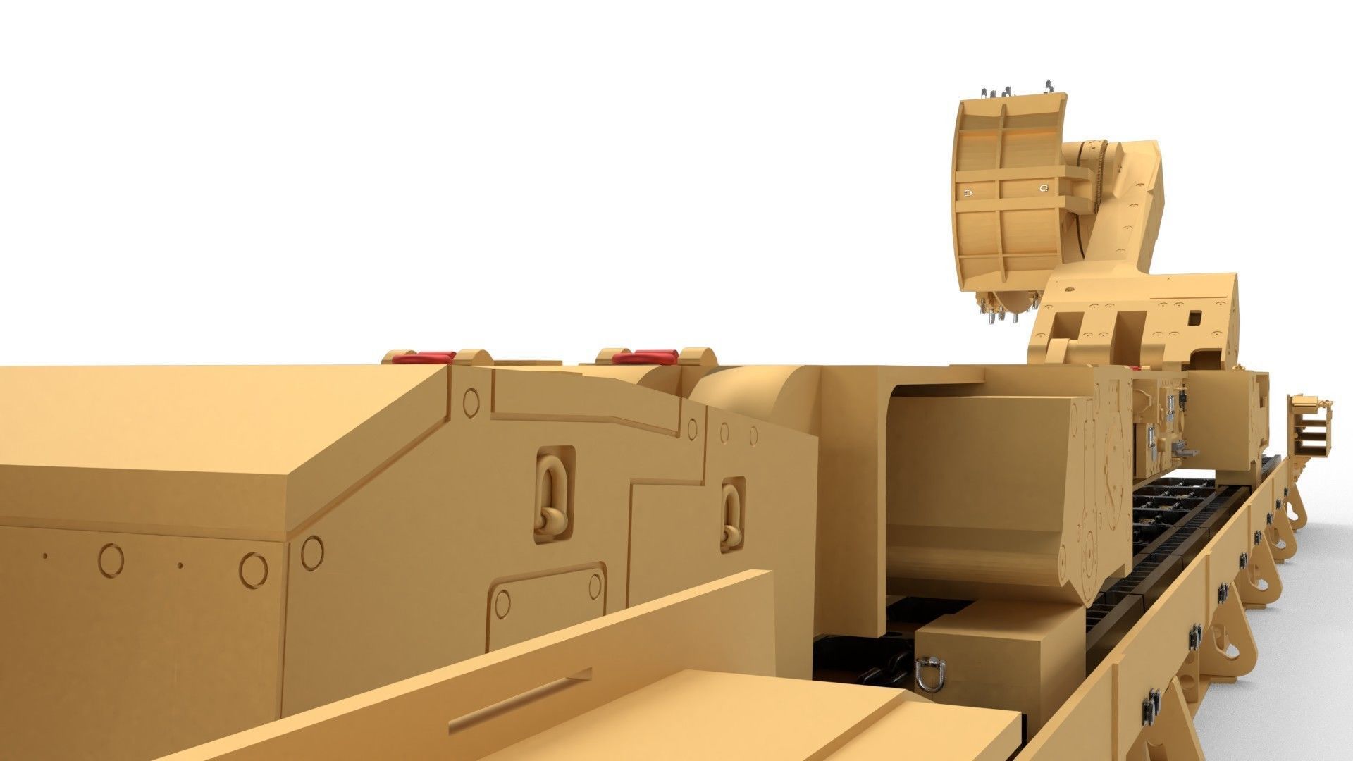 Longwall Mining Coal Shearer Loader 3D model_11