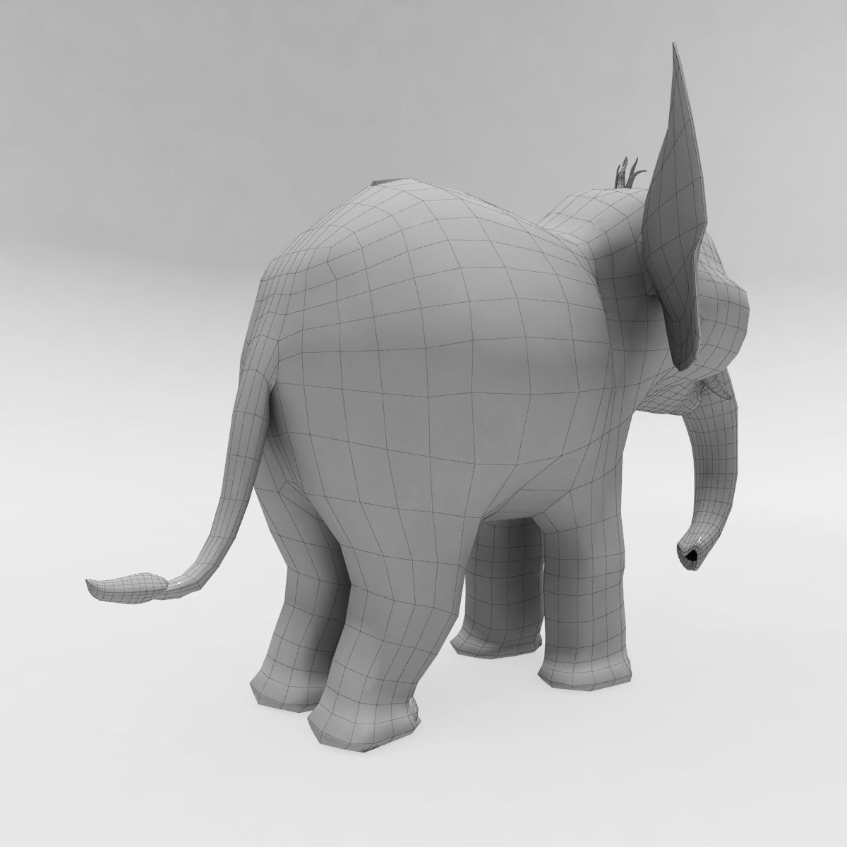 Elephant Low-poly 3D model_7