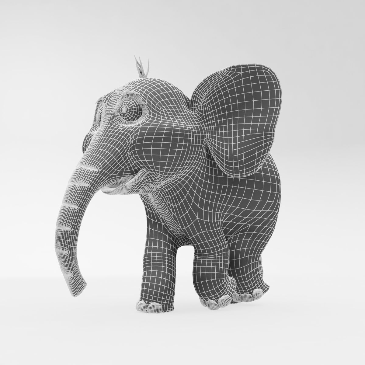 Elephant Low-poly 3D model_5